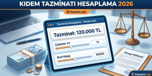 Kıdem ve İhbar Tazminatı Hesaplama 2026 | Güncel Tavan, Giydirilmiş Ücret, Vergi ve Mevzuat (4857 Sayılı İş Kanunu)